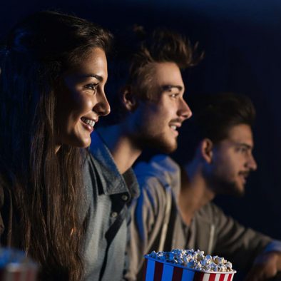 Group of friends in a movie theater